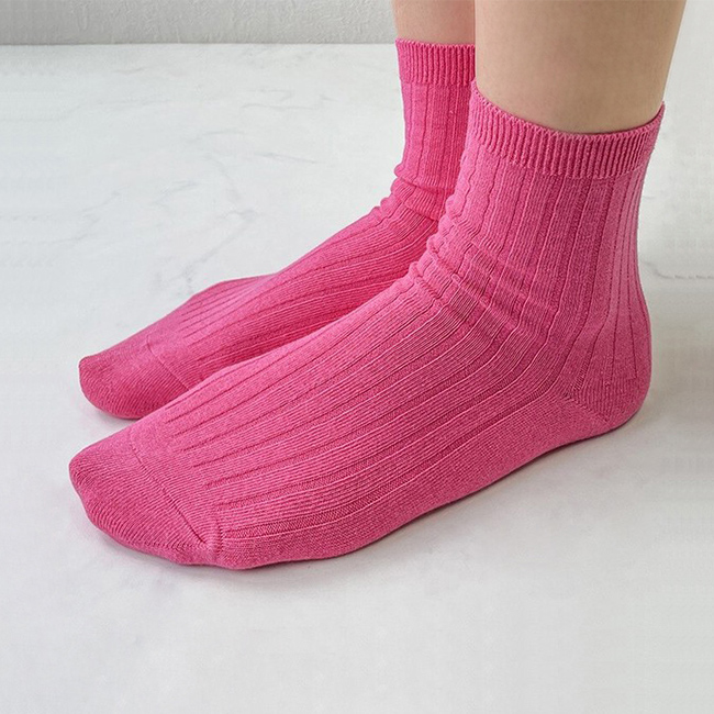 無地リブカラーショートソックス メール便対象商品 | welleg