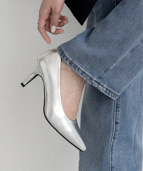 menue （メヌエ） エアスイート ポインテッドトゥ7cmヒールパンプス