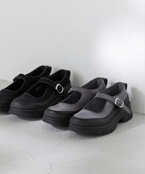 メリージェーン ストラップ厚底スニーカー