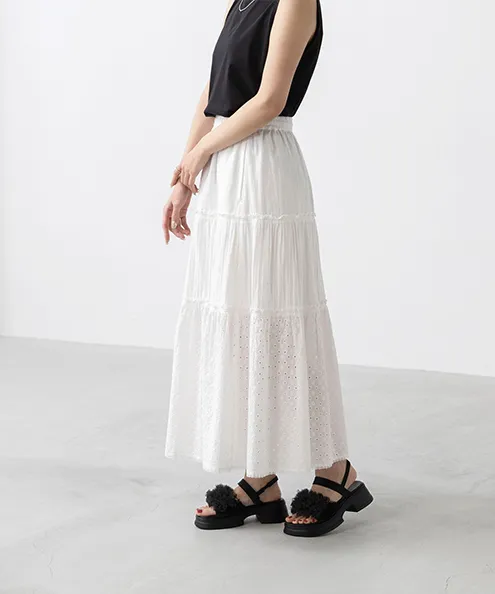 シアー フリル 厚底 サンダル