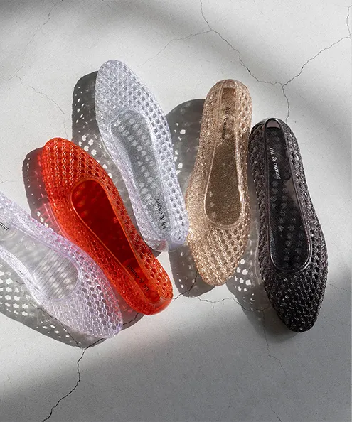 アーモンドトゥ クリアメッシュ PVCパンプス