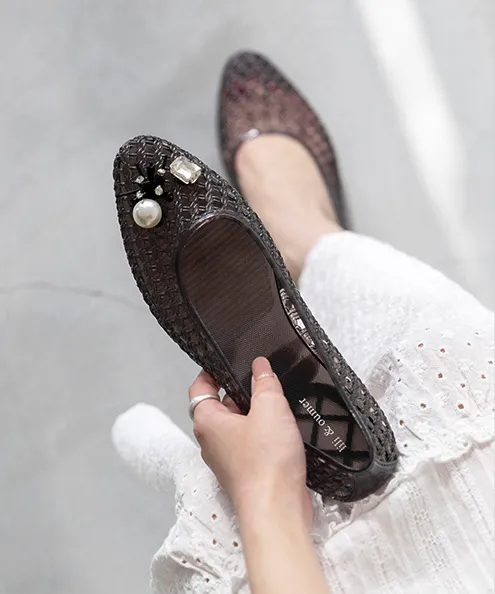 アーモンドトゥ クリアメッシュ PVCパンプス