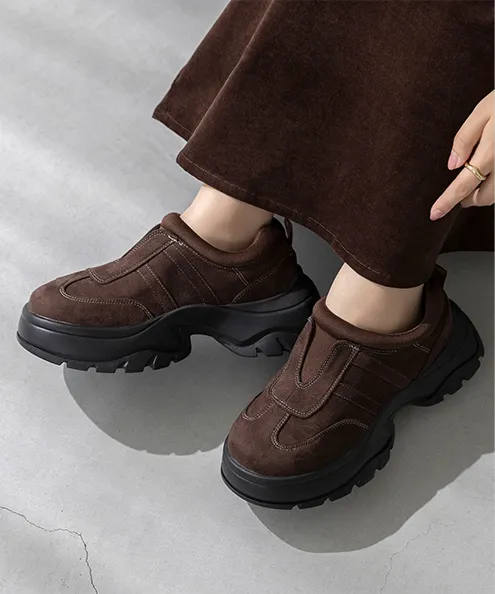 厚底 スリッポン スニーカー