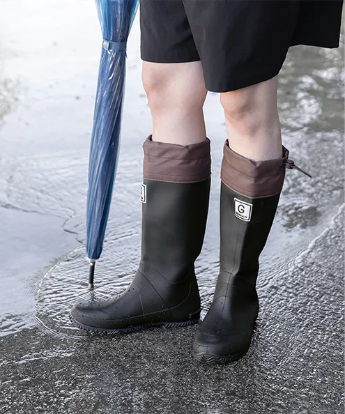 PVC コンパクト ロングレインブーツ