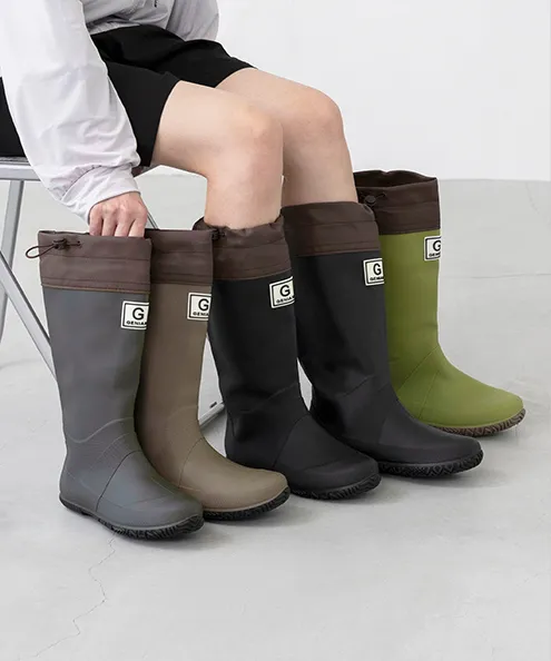 PVC コンパクト ロングレインブーツ