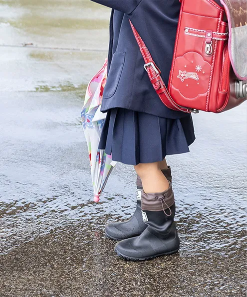 キッズ PVC コンパクト ロングレインブーツ